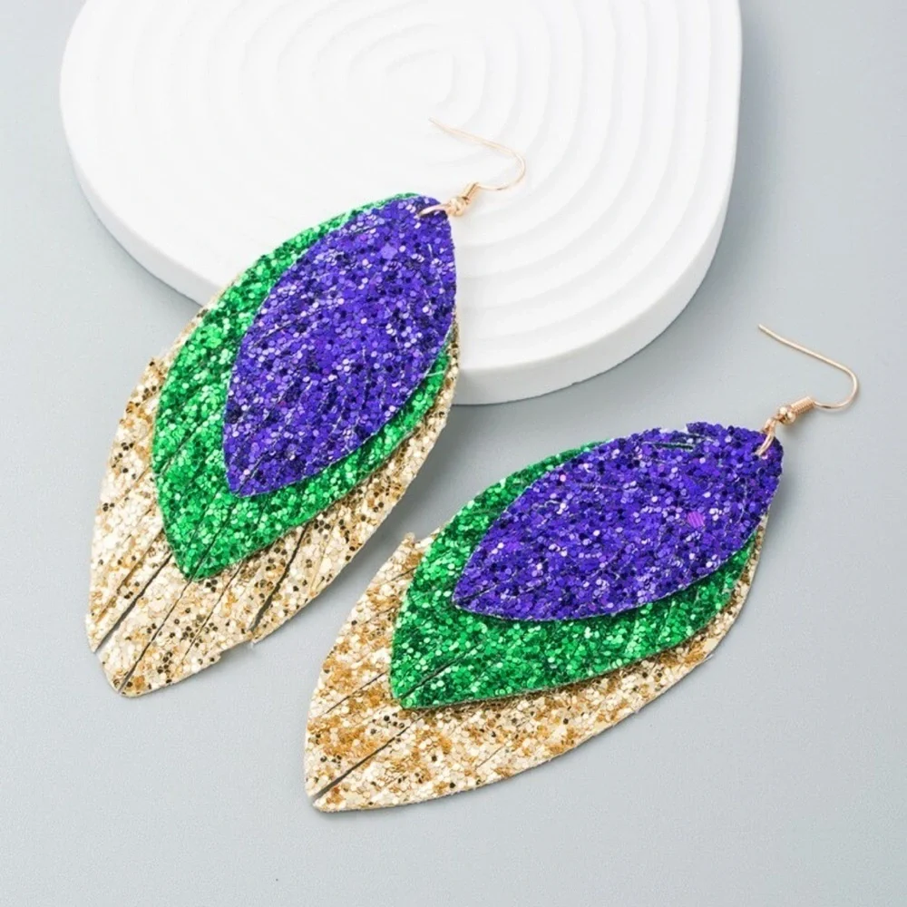 Sparkle and Shine at Mardi Gras: Dangle Glitter Earrings Extravaganza!